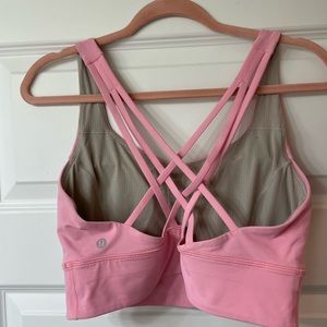 Pink Lululemon sports bra